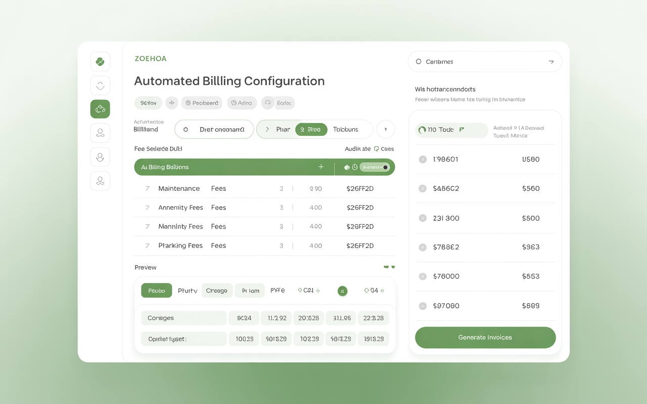 ZoeHOA Automated Billing Run with period preview